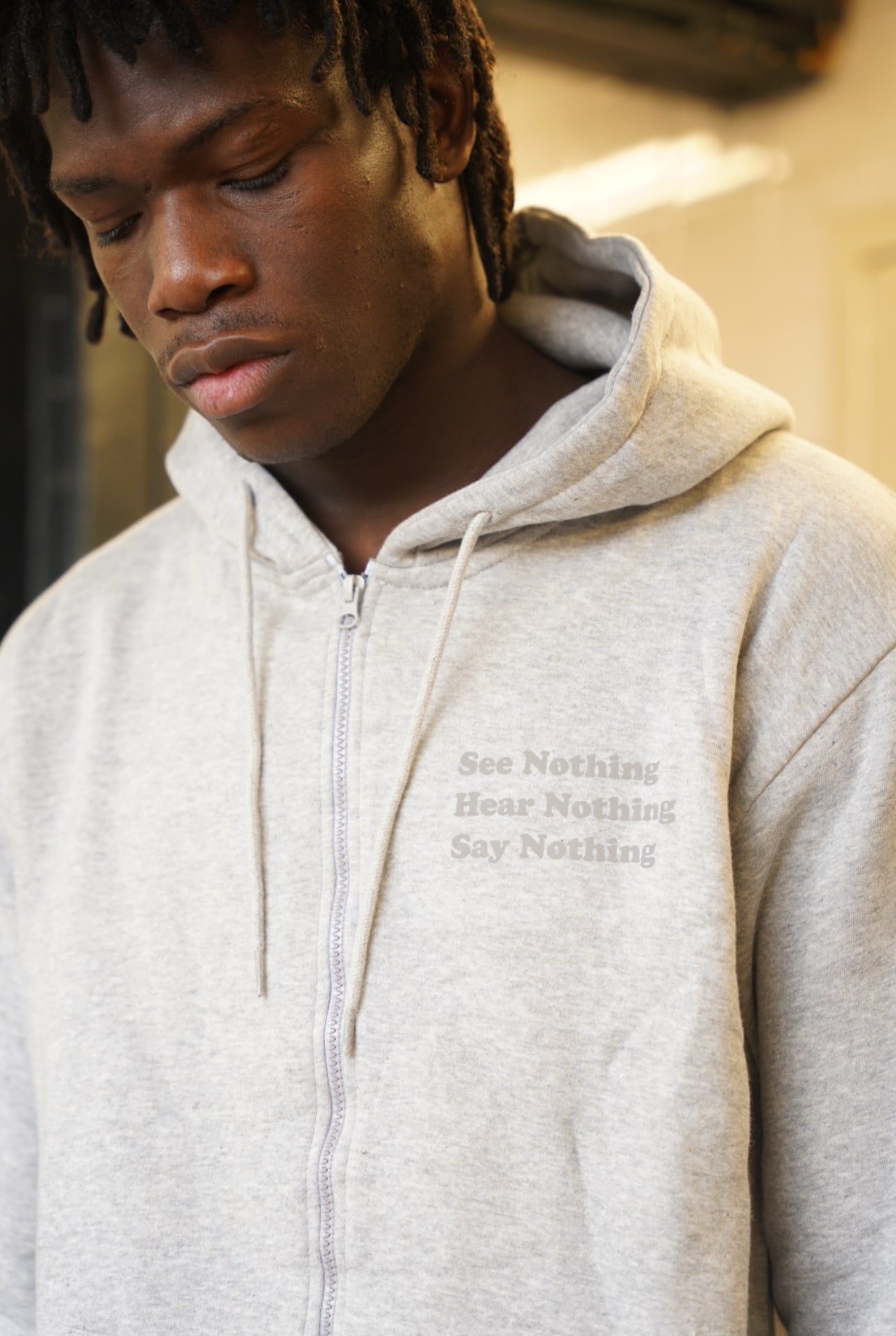 Don’t Break Monkeys Code Collection – Grey Zip-Up Sweatsuit